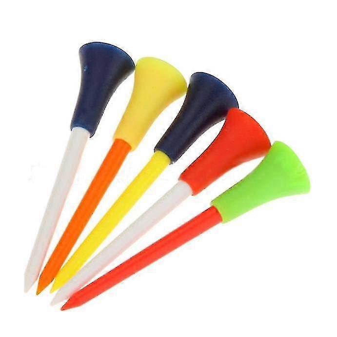 30-Pack Multi-Color Plastic Golf Tees 83mm, Durable Rubber Cushion Top
