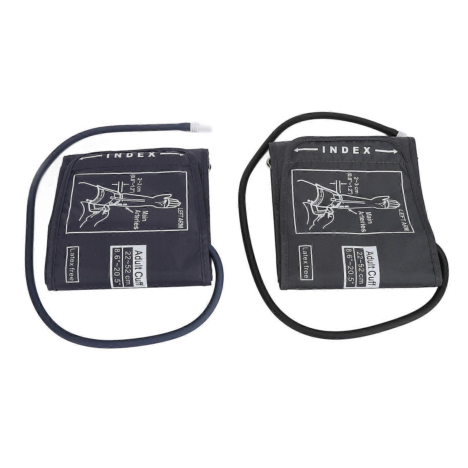 2pcs Replacement Cuff for Blood Pressure Monitor Large Cuff Strap Adjustable D Ring Arm Cuff 22 To 52cm Dark Gray Dark Blue