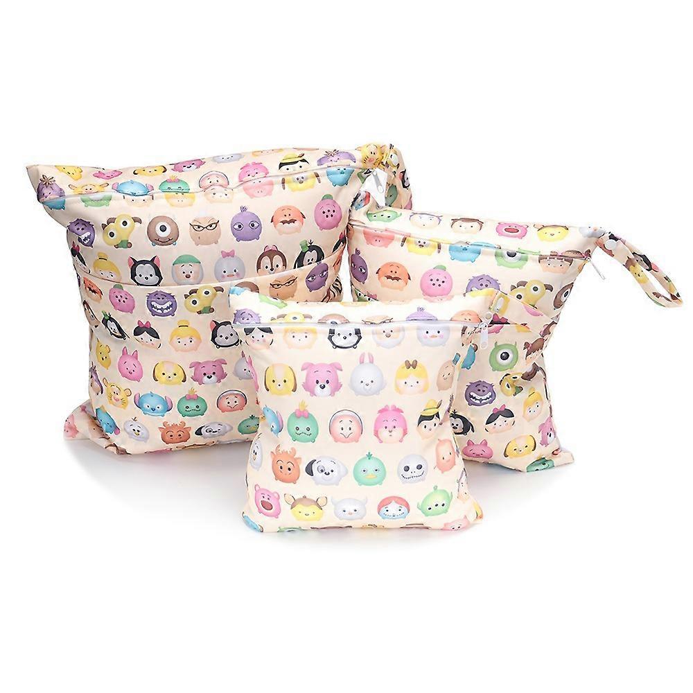 vaskbar pusletaske, sæt med 3 vandtætte genanvendelige vaskbare vandtætte pusletaske hængende bletaske vaskbar og arrangør mulepose til baby strand p