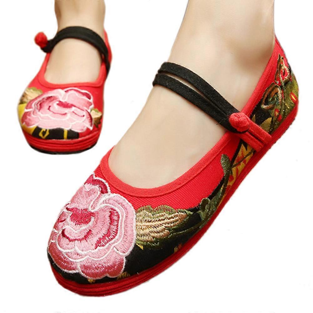 Chaussures plates en tissu brodé de Pékin ancien