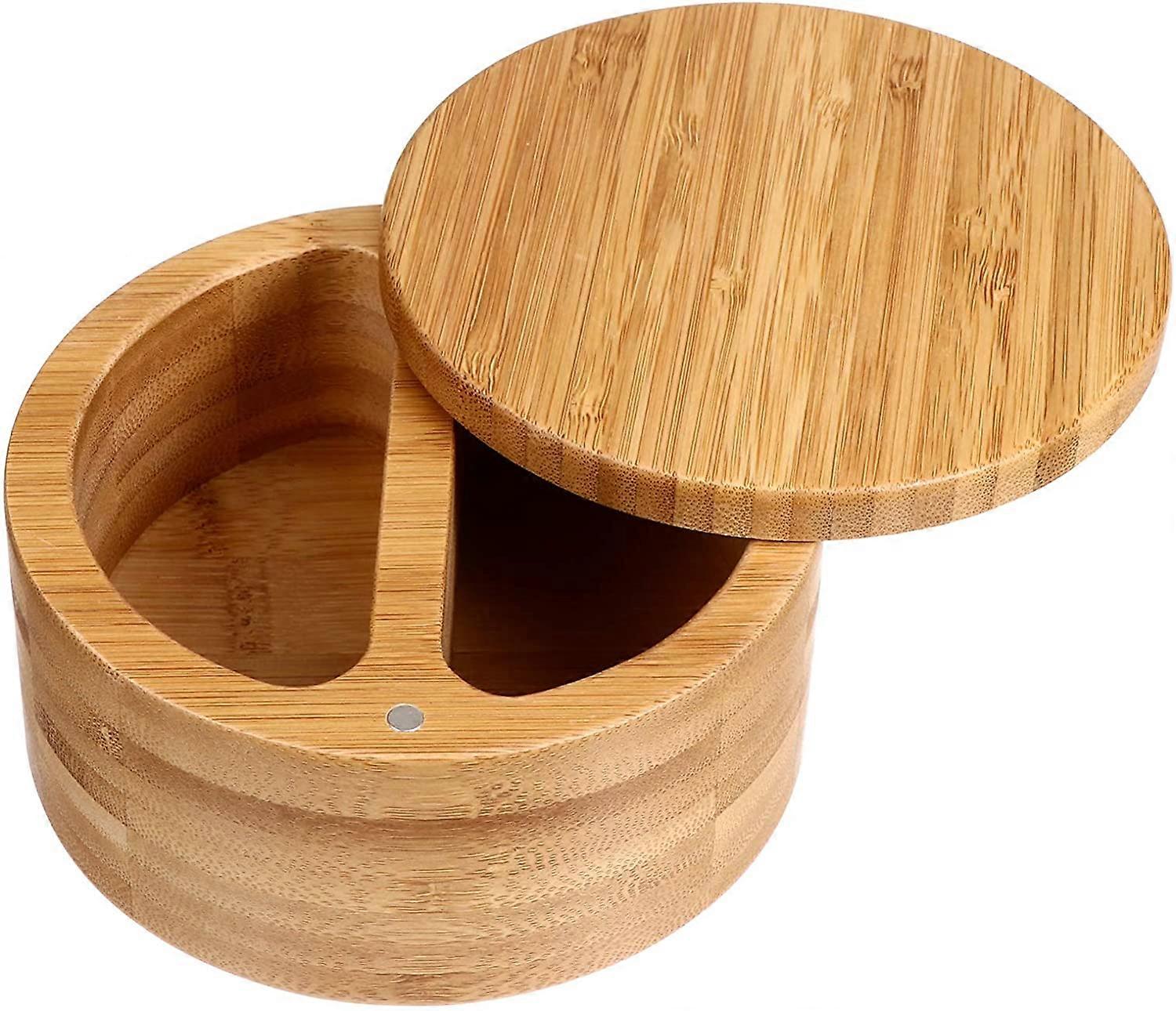 Bamboo Box Salt Keeper Duet Bamboo Container with Magnetic Lid