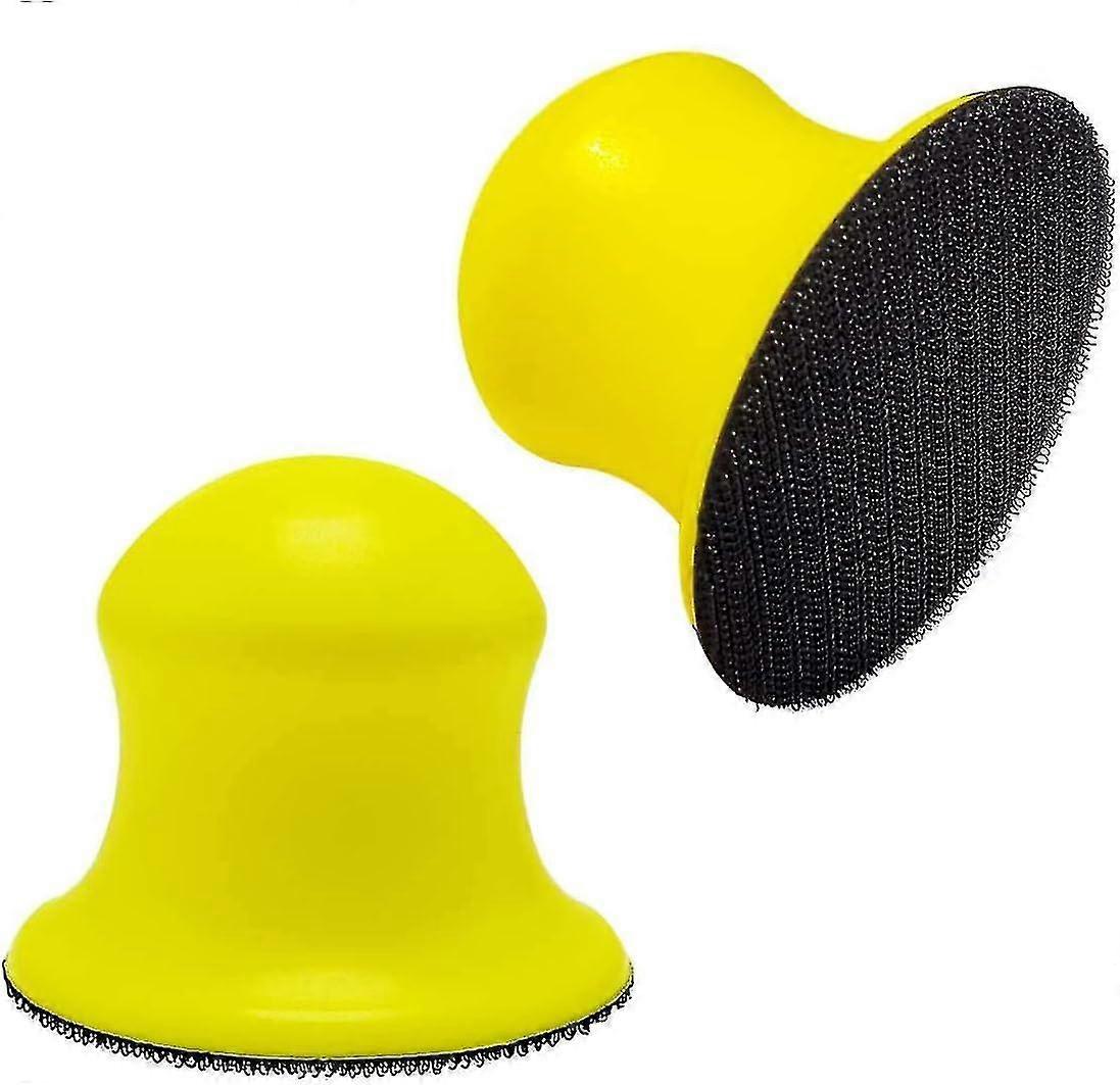 2 Pack 2 polegadas mão redonda lixando blocos para 3 polegadas gancho e discos de laço ideal para restauração de móveis de madeira, artes domésticas e artesanato.