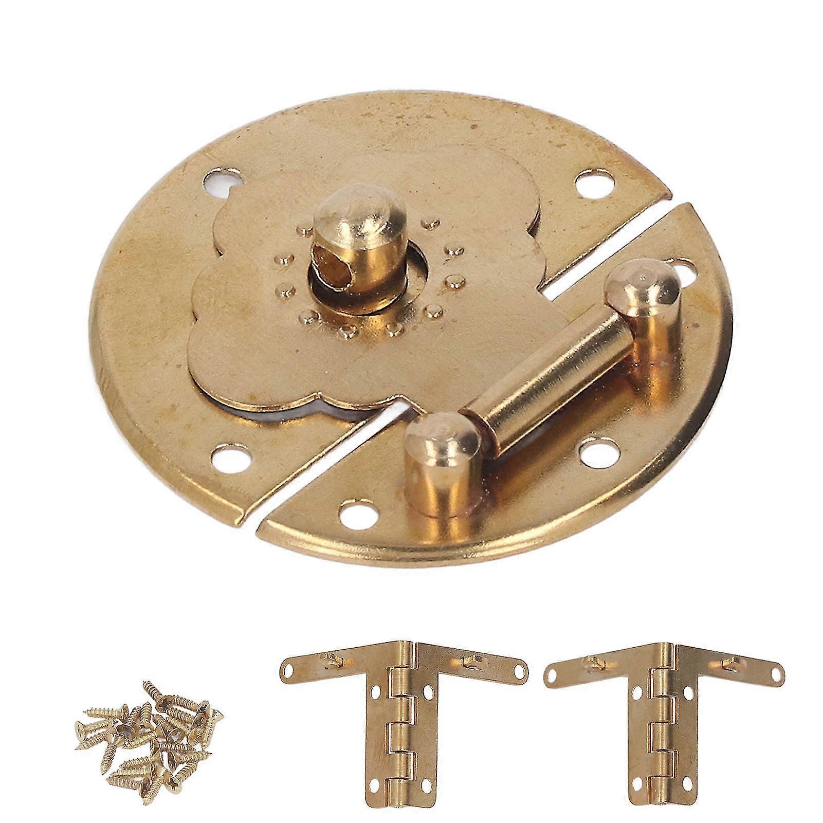 Wedding Card Boxes and Wine Boxes - Retro Wooden Box Lock Clasp with Round Embossing Copper Hasp