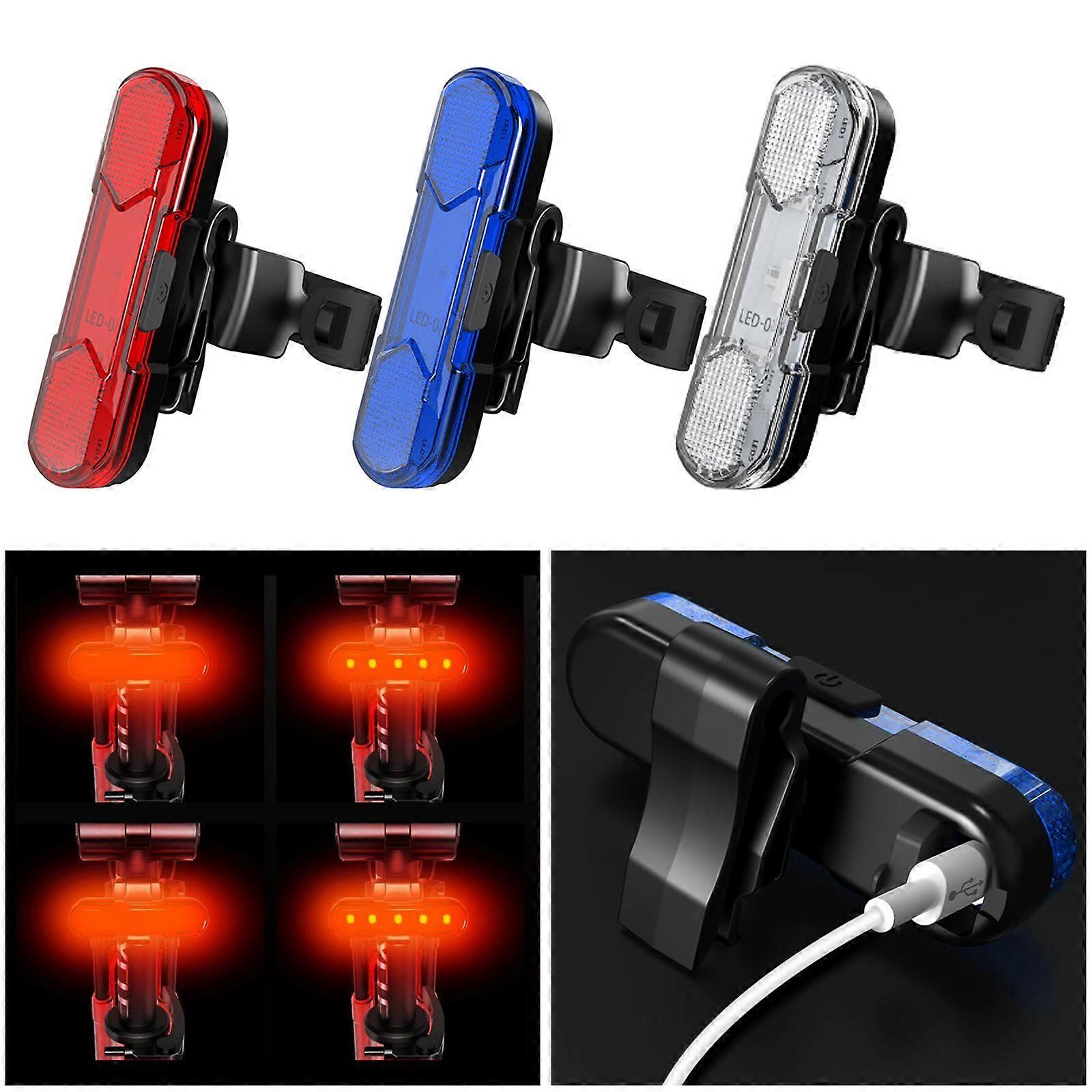 2x Bike Rear Lights Back, Rechargeable Bicycle Safety Lights, Commuting/Road Cycling LED Taillight - Easy to Mount & Remove/4 Modes