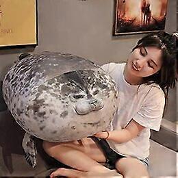 NEW 80cm Giant Seal Lifelike Grey Sea Lion Aquatic Animal Soft Stuffed Doll INS Plushie Gift