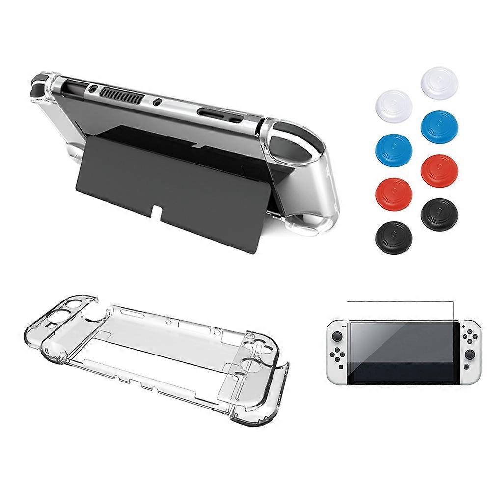 Transparent Protective Case for Nintendo Switch Dockable Hard Shell Crystal Cover OLED Clear Case Screen Protector Accessories