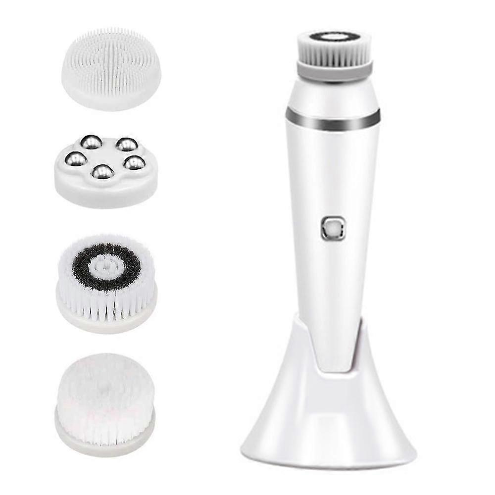 Rechargeable Facial Cleansing Brush, Waterproof Facial Cleanser Brush Electric With 3 Speed, Face Spin Brush Set With 4 Brush Heads For Gentle Exfolia