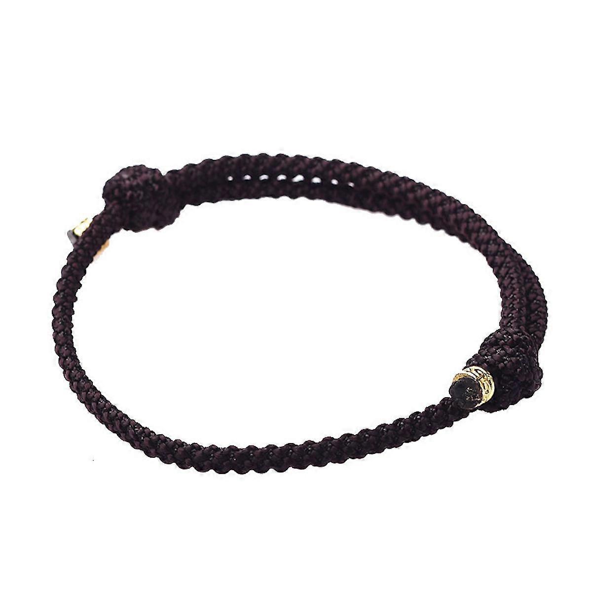 Handmade Braided Black Rope Bangle Jade Line Bracelet for Men