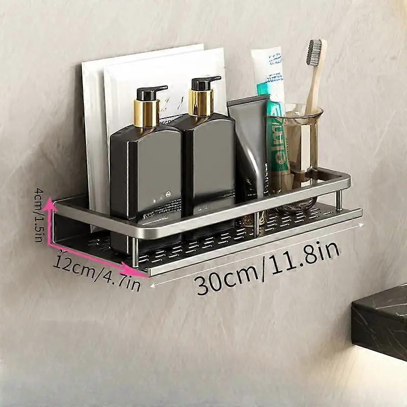 Gun Gray Bathroom Storage Rack Towel Rack Cosmetics Shelf Storage, Suitable For Bathroom Item Storage