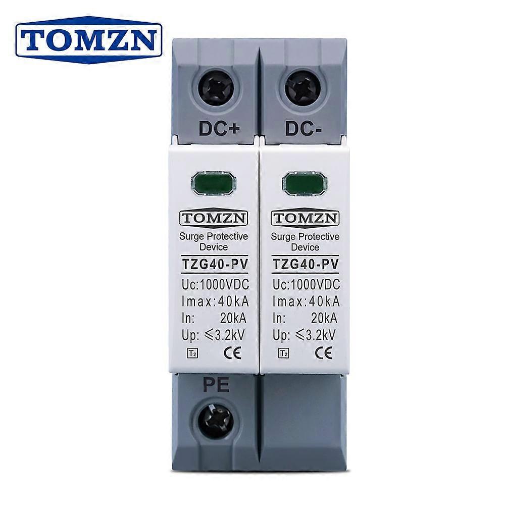 DC SPD 2P 600V 800V 1000V 20KA~40KA Din Rail Solar Outdoor Power Protection Protective Device Surge Protector Surge