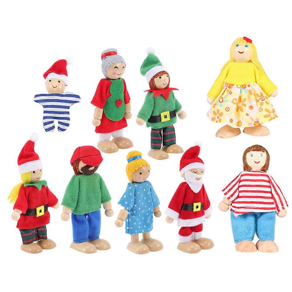 9 stuks handpoppen speelgoed poppen rollenspel poppen kerst handpoppen