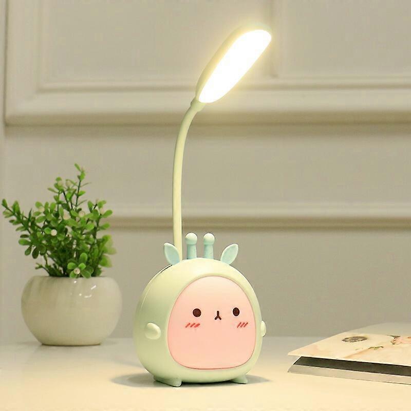 Kids Desk Lamp With Night Light - Pink Rabbit LED Reading Lamp For Girls Bedroom