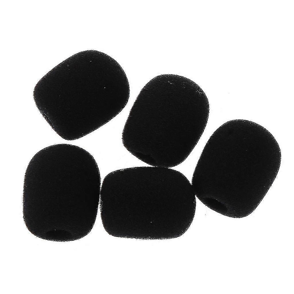 5pcs Black Microphone Headset Foam Sponge Windscreen Mic Cover
