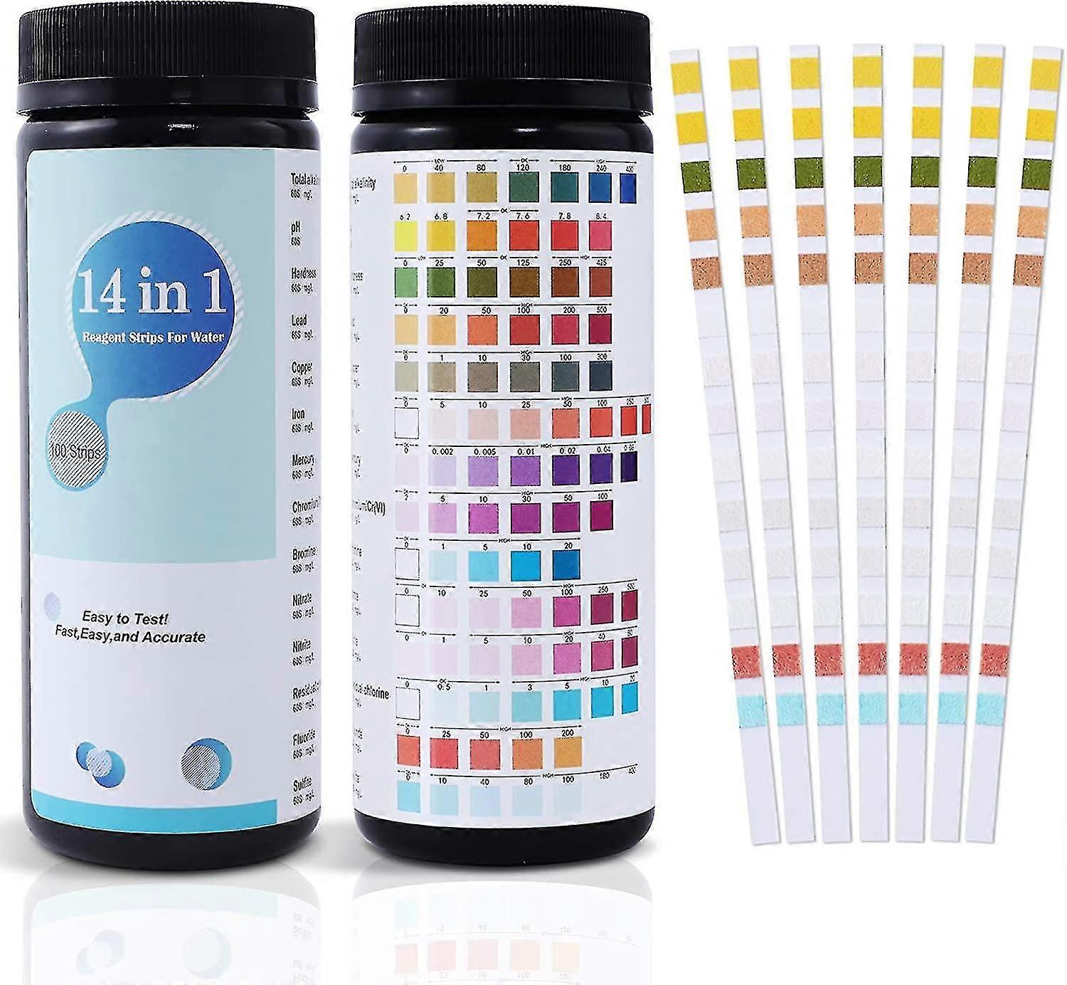 14 In 1 Water Quality Test, Pool Spa Test Strips Ph Quick Detection, Water Quality Analysis, Water Test Strips, Test Strips Kit