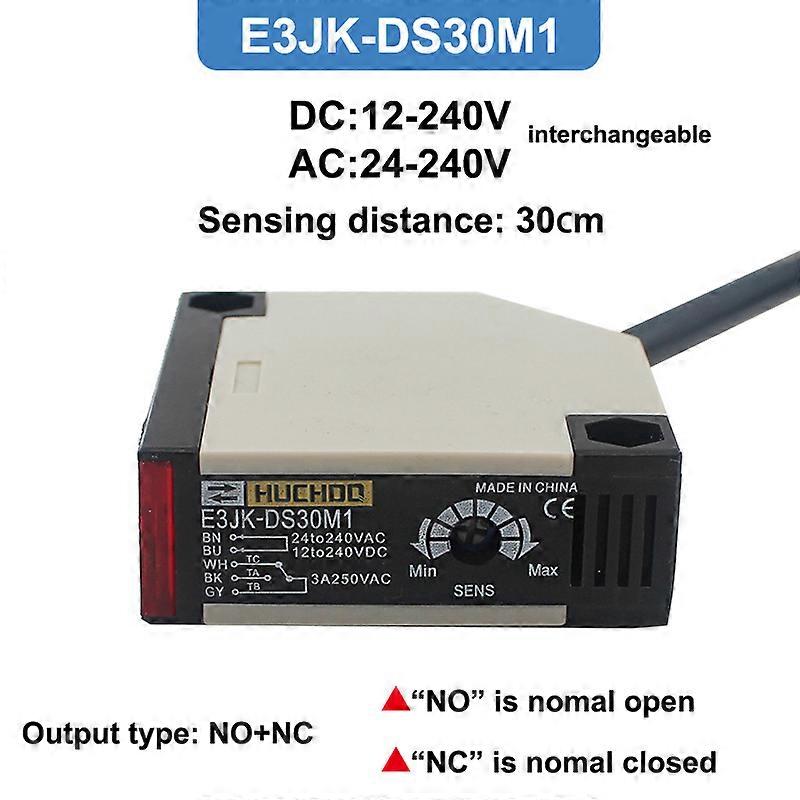 Distance de détection de 30cm E3JK-DS30M1 DC12-24V / AC90-250V Détecteur photoélectrique à réflexion diffuse Capteur infrarouge