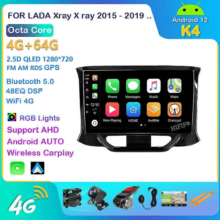 Android 12 Car Radio for LADA X Ray Xray 2015 - 2019 Multimedia Player 2 Din Navigation GPS Carplay No 2din 2 din dvd