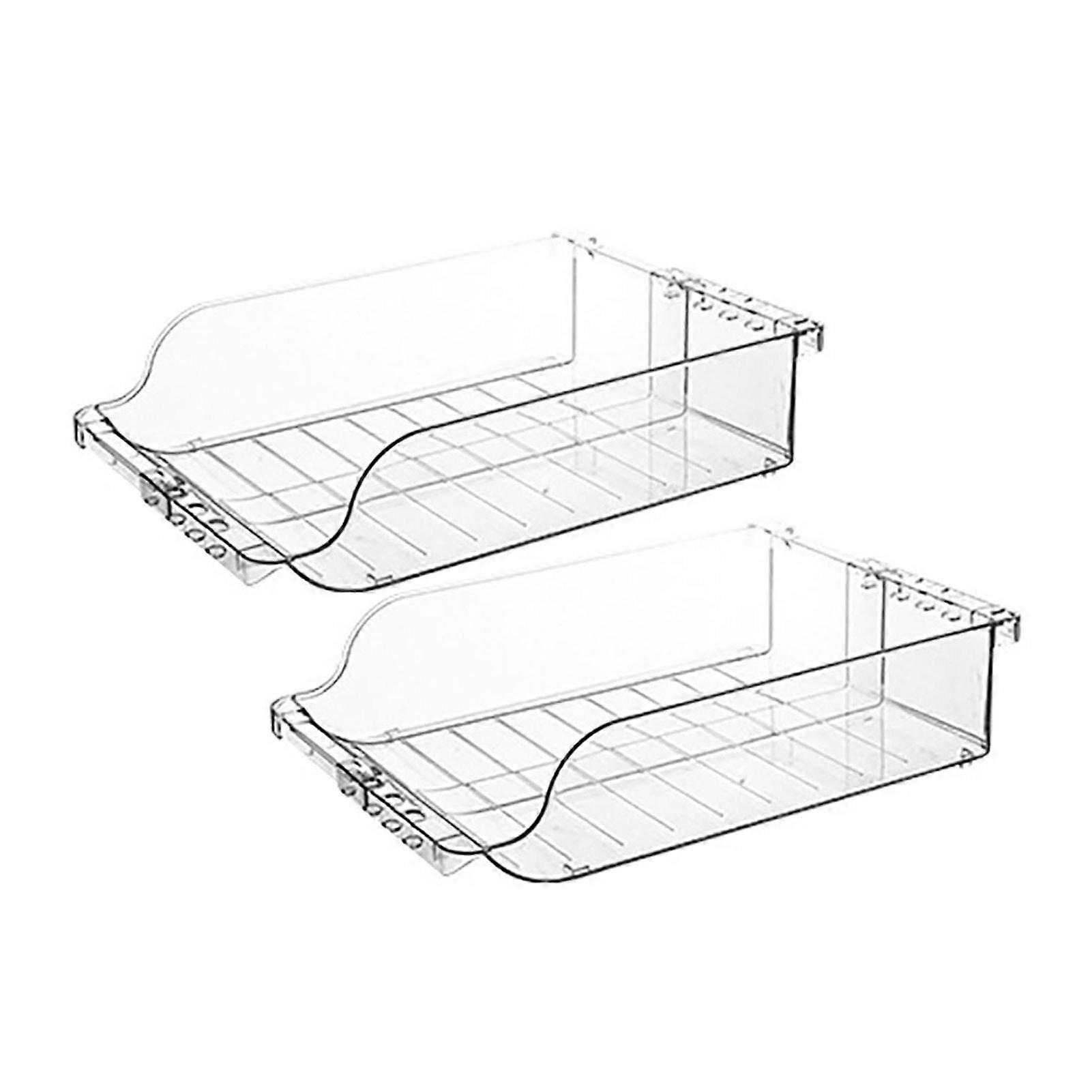2Pcs Water Bottle Organizer Fridge Clear Storage Bins Large Capacity Stackable BPA-Free Telescopic Freezer Cabinet Storage Box Jikaixiang