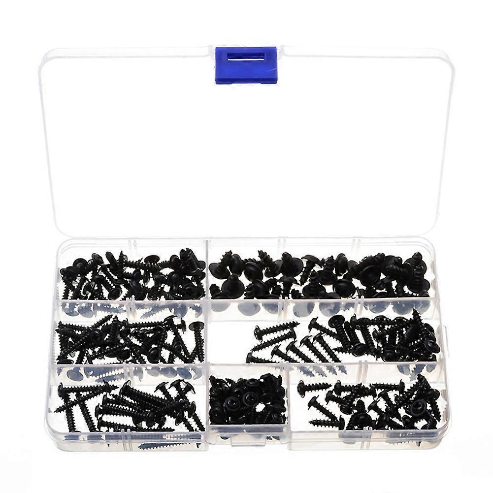 210Pcs Flange Self Tapping Screws Cross Head Bolt Assorted Set with Storage Case QinHai