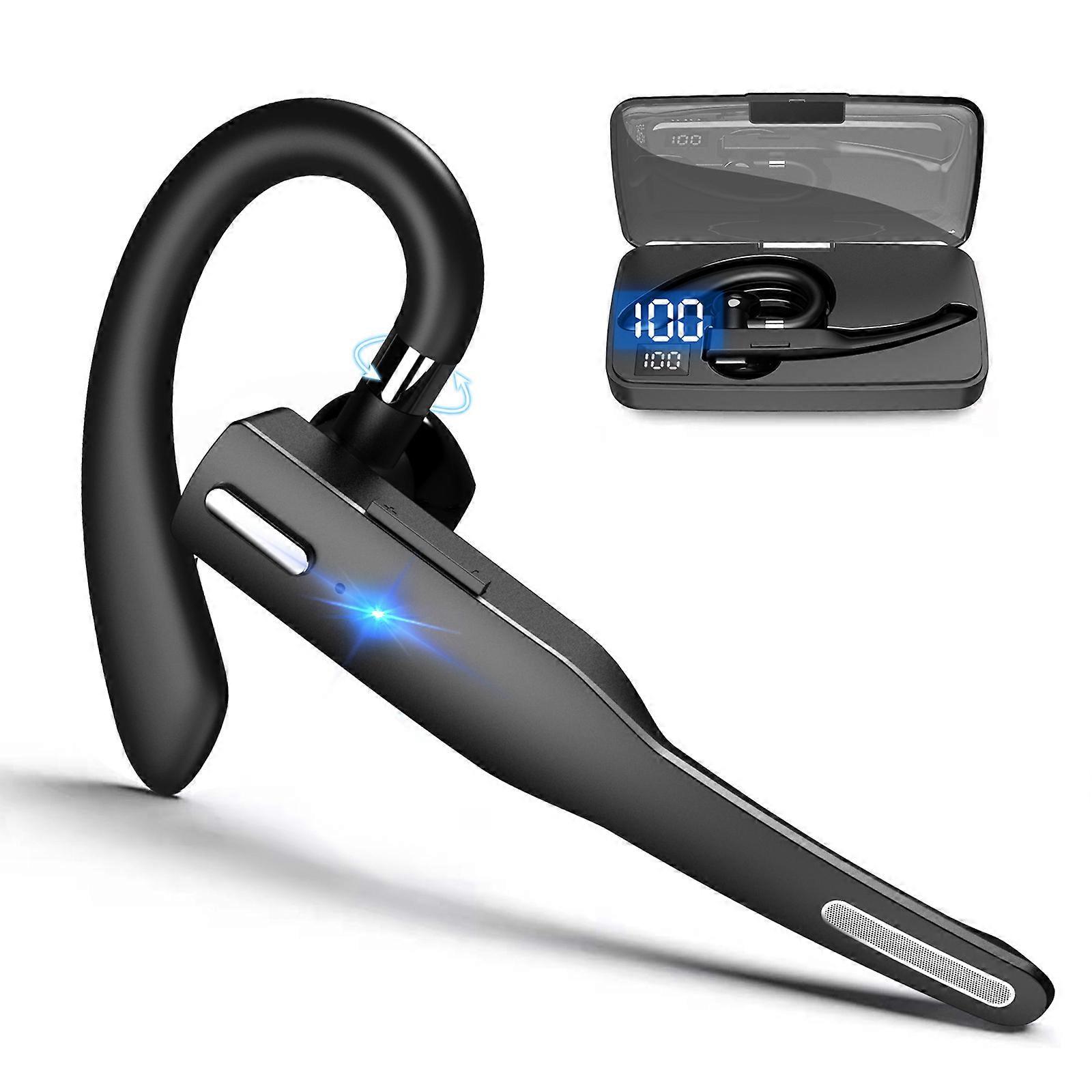 Bluetooth Headset For Cell Phone, V5.1 Bluetooth Wireless Earpiece Headset With Cvc 8.0 Noise Canceling Microphone For Driving/business/office, Compat