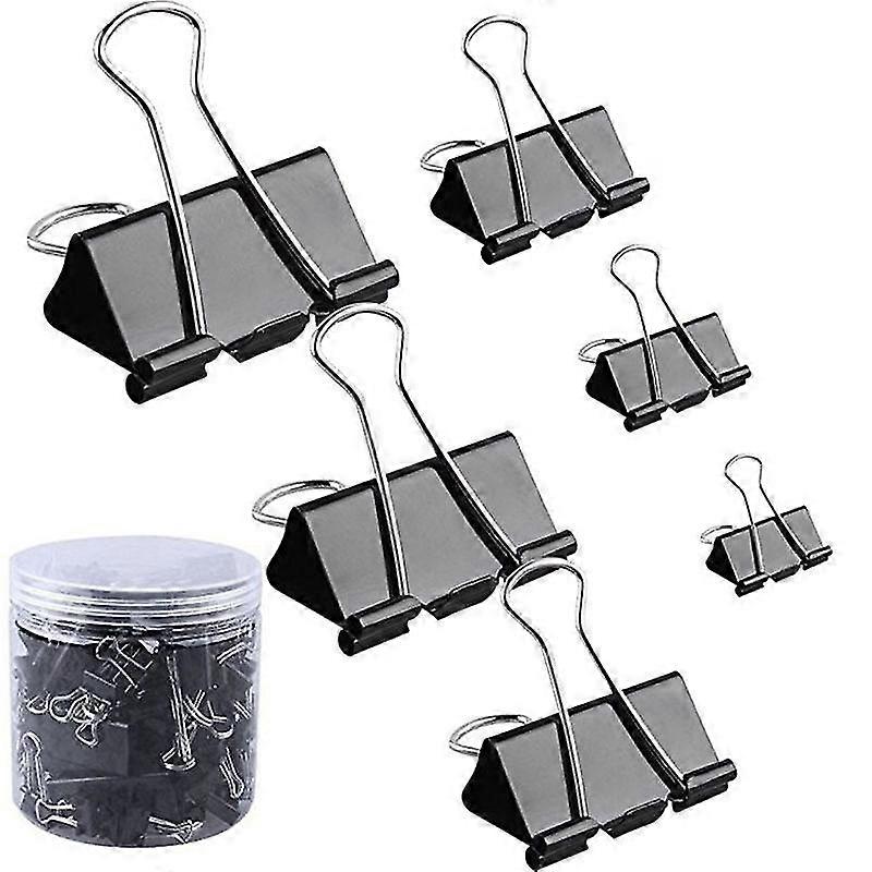 120 Pieces Binder Clips Paper Clamp Clips Assorted Sizes (Black)