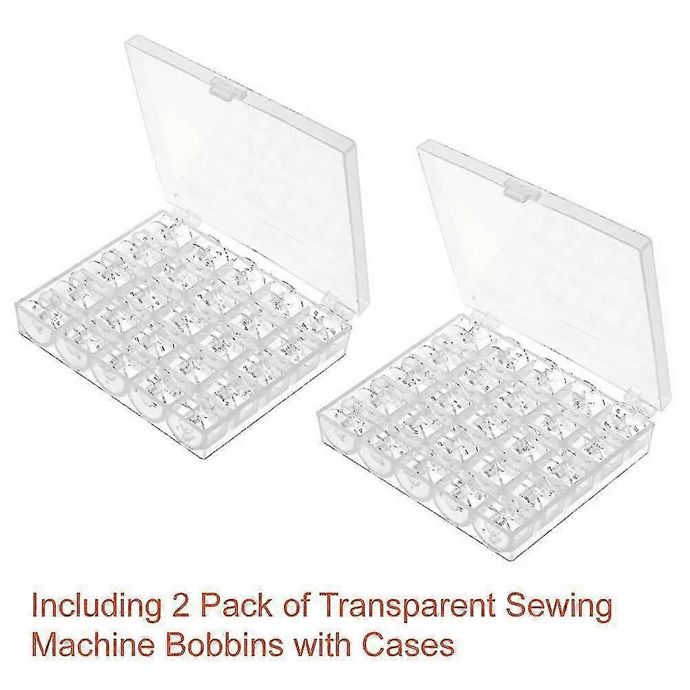 50 Pcs Sewing Machine Bobbins With Case For Brother Singer