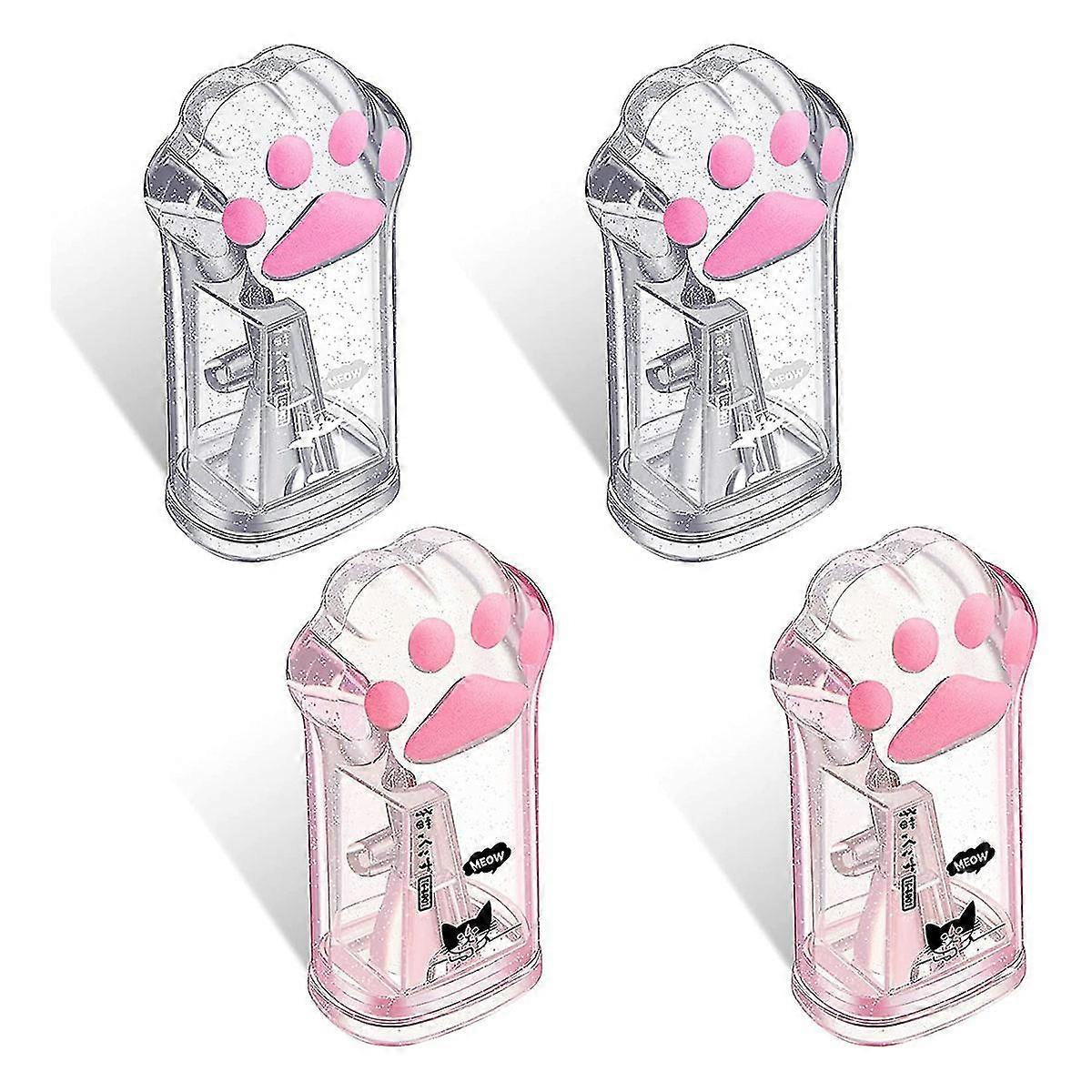 4-pack Cute Claw Sharpener Kawaii Manual Sharpener Kids Claw Sharpener Stationery With Cover Pink A