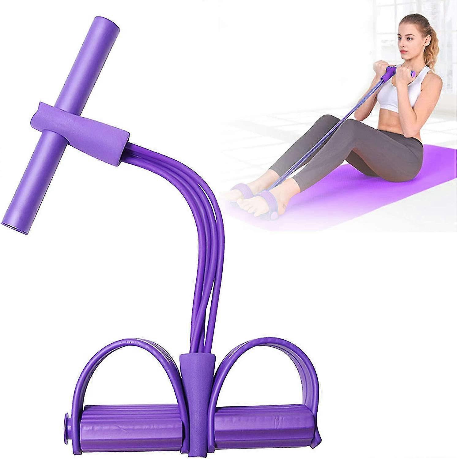 For Multifunction Leg Exerciser, Sit-up Bodybuilding Expander, Multi-Function Tension Rope with 4 Tubes