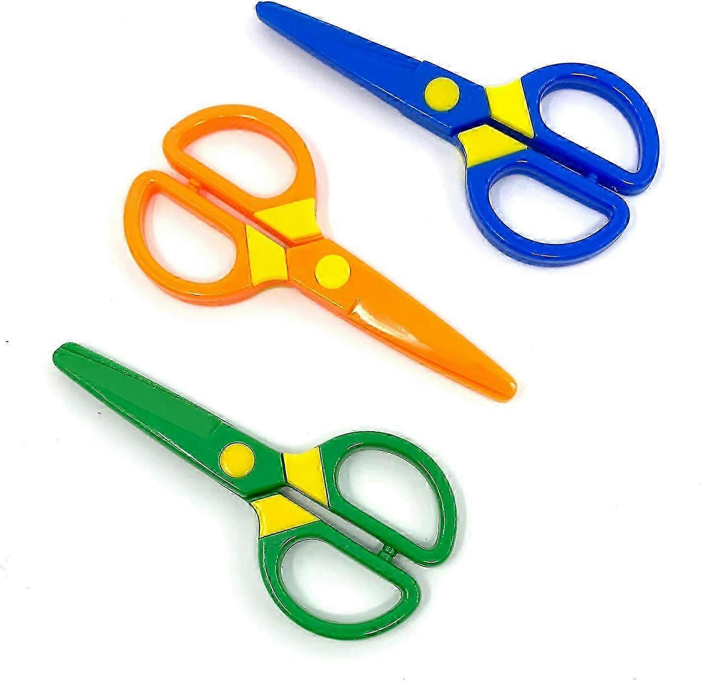 Plastic Child-Safe Scissor Set, Toddlers Training Scissors, Pre-School Training Scissors and Children Art