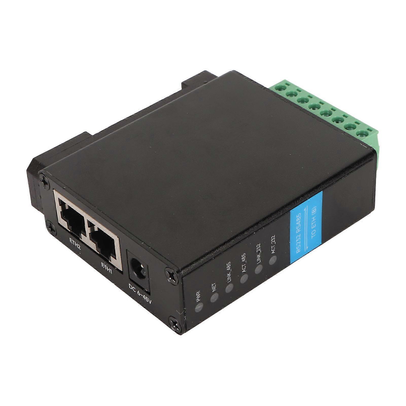 RS485 to RJ45 Ethernet Serial Server Dual Channel Rail Mount 1200 to 115200bps RS232 to RJ45 Ethernet Module