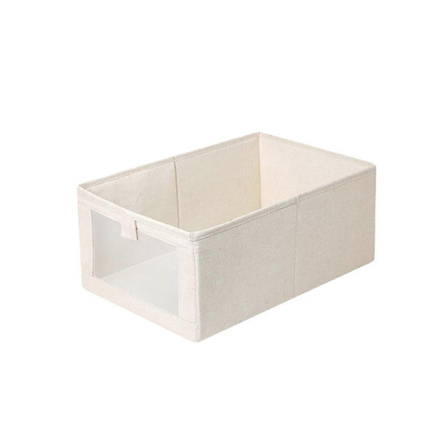 Clothes Storage Box Clear Window Easy Access Strong Load Bearing Large Capacity Stackable Cotton