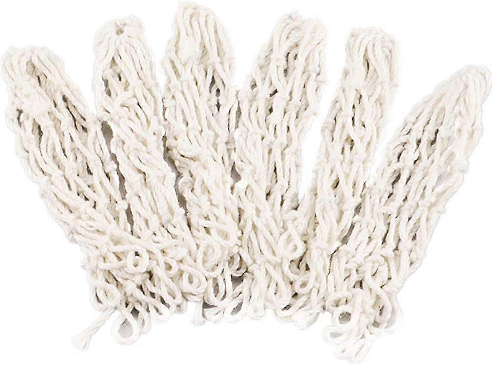 6 Pieces Billiard Snooker Table Bag Net Hollow Pool Table Bag Net Table Nylon Net Bag (White)