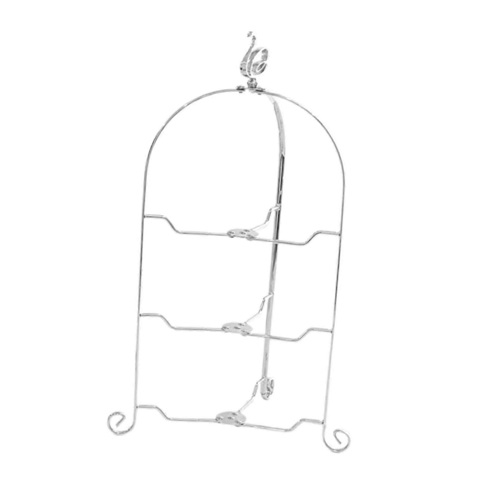 Cake Stand Cake Shelf Iron Simple Cupcake Stand for Countertop Table Kitchen Silver