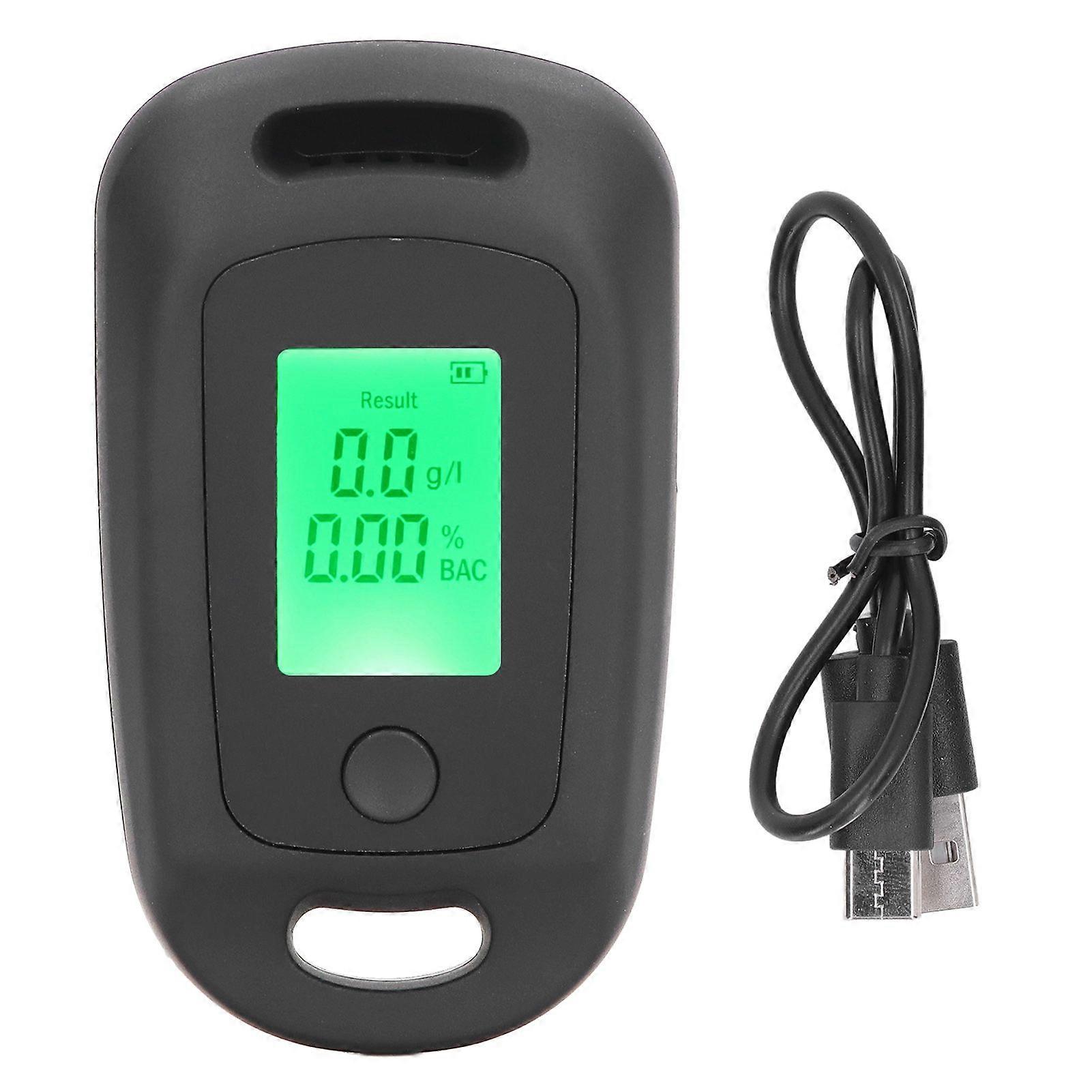 Alcohol Detector USB Rechargeable High Accuracy Portable Breath Alcohol Tester with LCD Screen Black