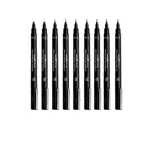 ASSORTED SIZE Uni Ball Pin Fineliner Pen Water Proof Micro Pigment Ink 12 Pieces