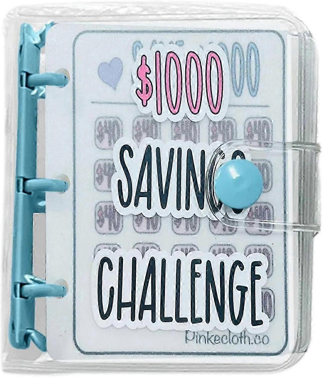 1000 Envelope Challenge Binder, 2023 Reusable Budget Book with Cash Envelopes Savings Challenges Binder, Mini Budget Binder