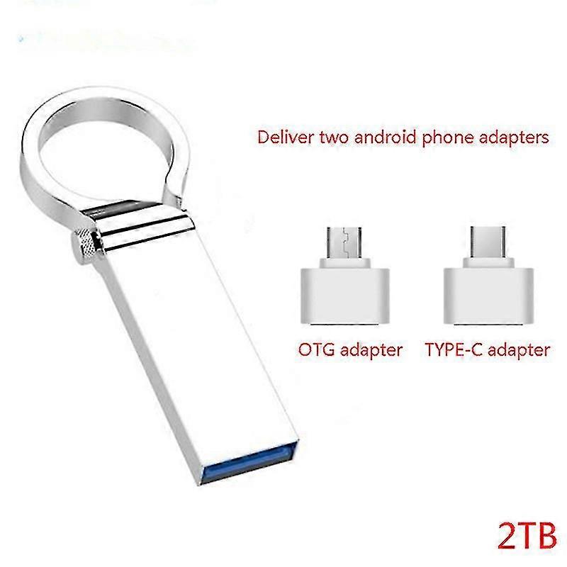 Usb 3.0 2/1tb Flash Drive Data Memory Storage Flash Disk Stick 2TB Silver