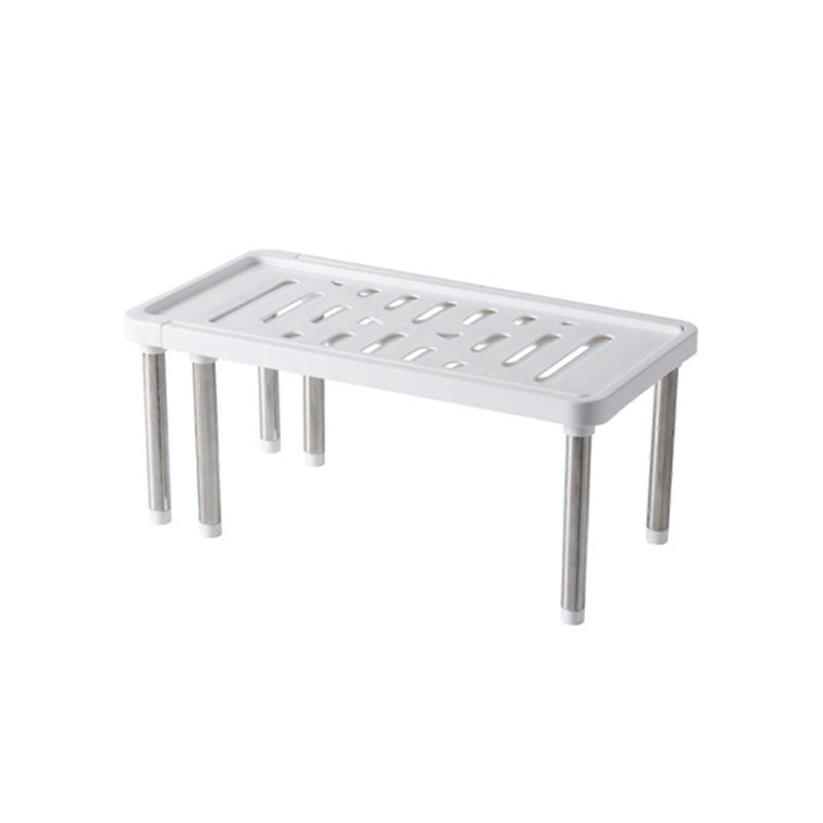 Retractable Countertop Organizer Cupboard Stand Spice Storage Rack Cabinet Pantry Shelf for Kitchen Bathroom  White