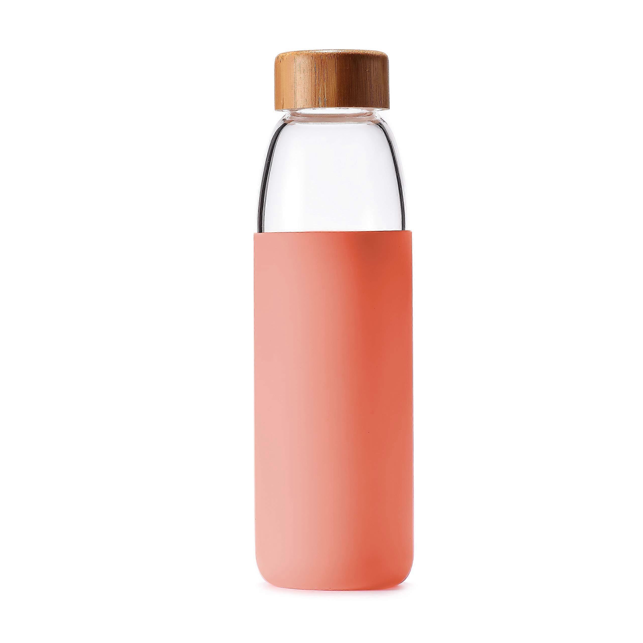 Borosilicate Glass Water Bottles Set, 25oz & 18oz Sizes, Bamboo Lid, BPA-Free Silicone Sleeve, Eco-Friendly Design