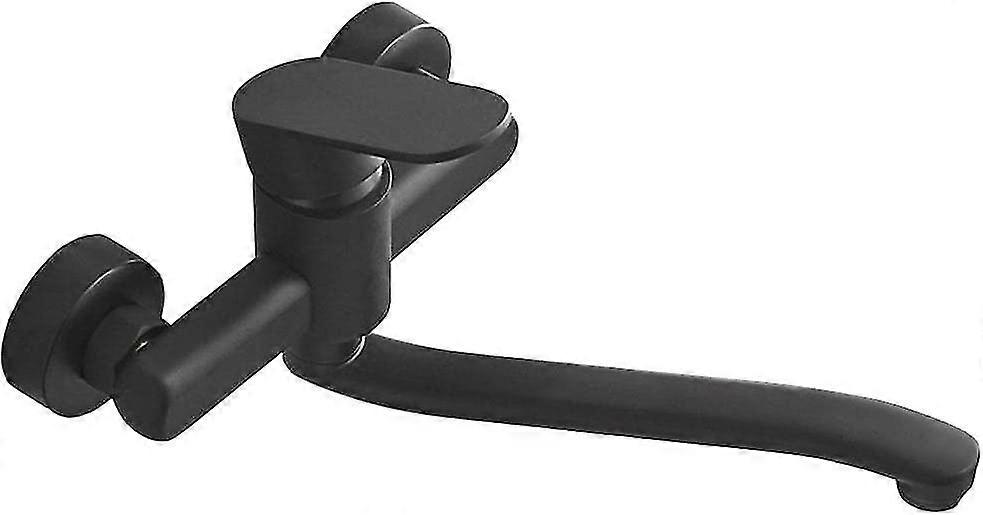 Wall Mounted Single Handle Kitchen Faucet Retro Black(30cm(spout Length),g1/2)