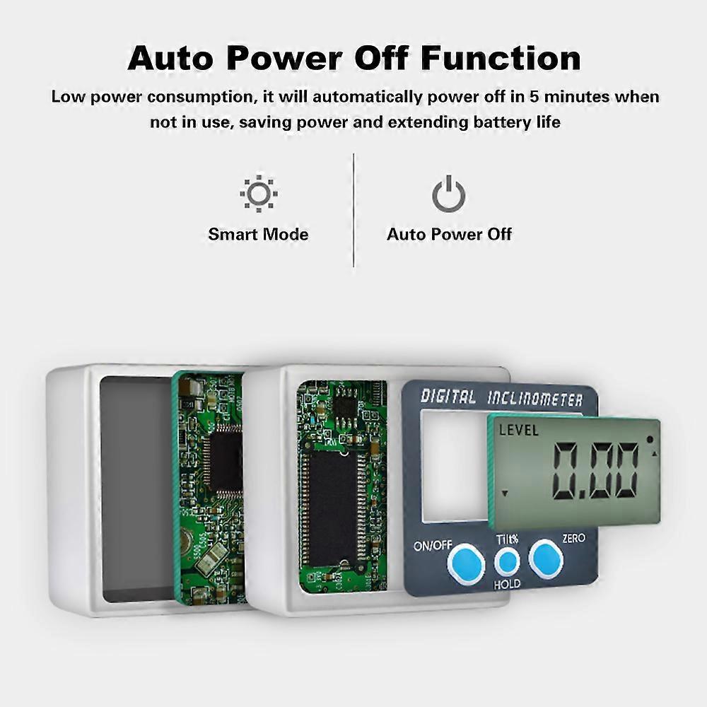 Multi-functional Digital Inclinometer Zinc Alloy Shell 360° Electronic Protractor Mini Digital Angle Gauge with Magnet