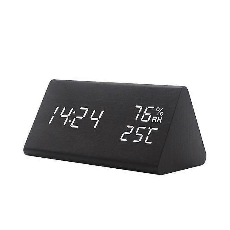 Digital Alarm Clocks for Bedrooms, Larger LED Display, 3 Levels Brightness, Dual Alarms, 3 Levels Volume Snooze Function and Nightlight Wooden Electri