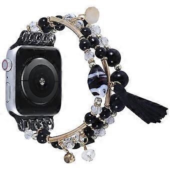 Bracelet Beaded for Apple Watch Band 42/44/45/49mm SE Series 8/7/6/5/4/3/2/1 Handmade Fashion Beads Strap with Stainless Steel Adapter