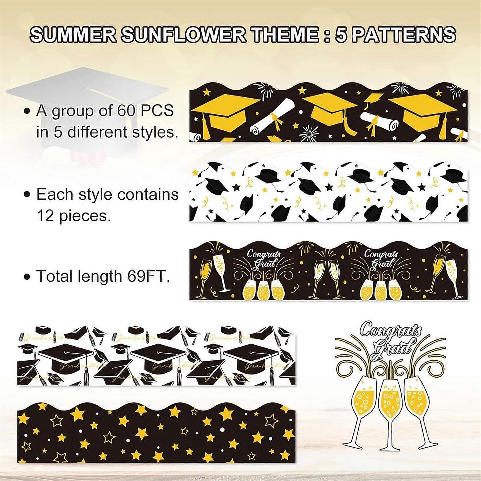 Decorative Scalloped Poster Board Sticker for Graduations and Classroom Decorations Easy to Stick and Remove