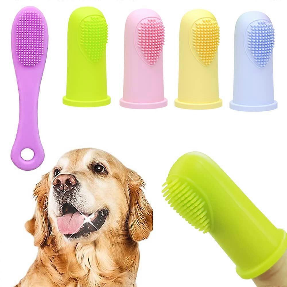 Four-Piece Soft-Bristle Pet Toothbrush Set for Gentle Cleaning, Suitable for Sensitive Gums and All Pet Sizes