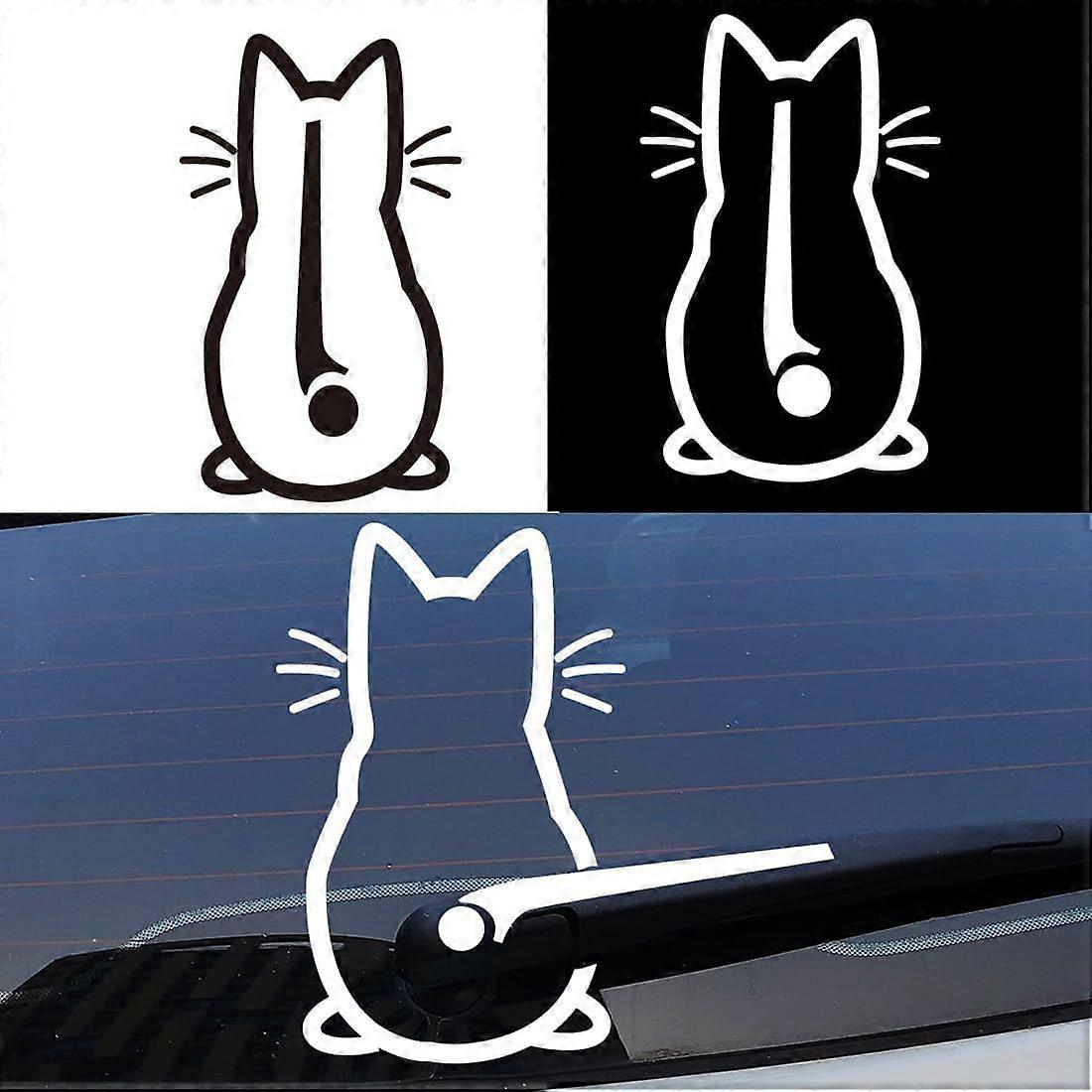Sheets Pet Reflective Car Sticker,Cat Window Decal,Car Windshield Wiper Sticker,Kitten Shaped Windshield Sticker