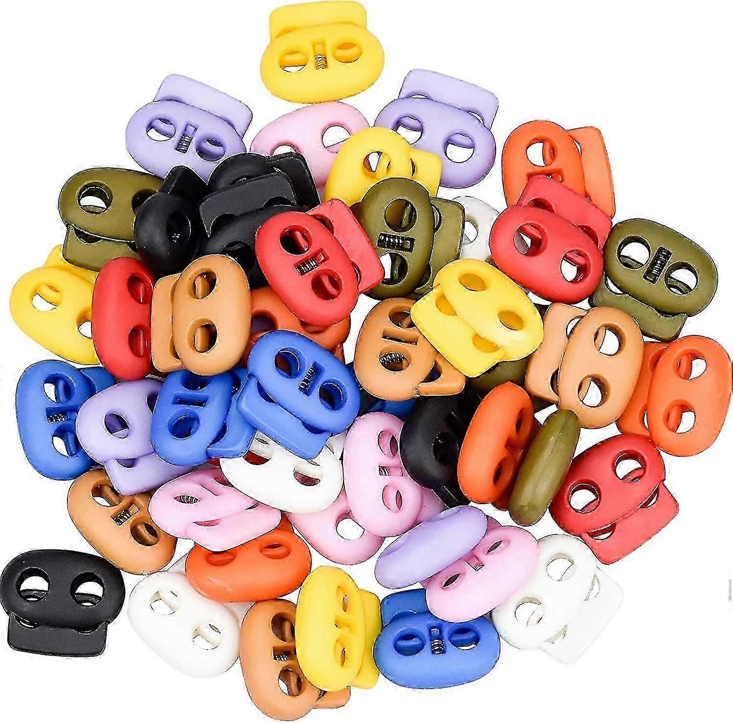 50-Pack Spring Cord Lock Multi-Color Cord Lock Round Toggle Plug at Cord End