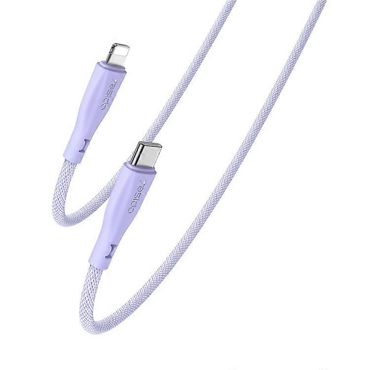 YESIDO CA169 1.2m USB C to Lightning Braided Data Cable 27W Fast Charging Flexible Silicone Wire