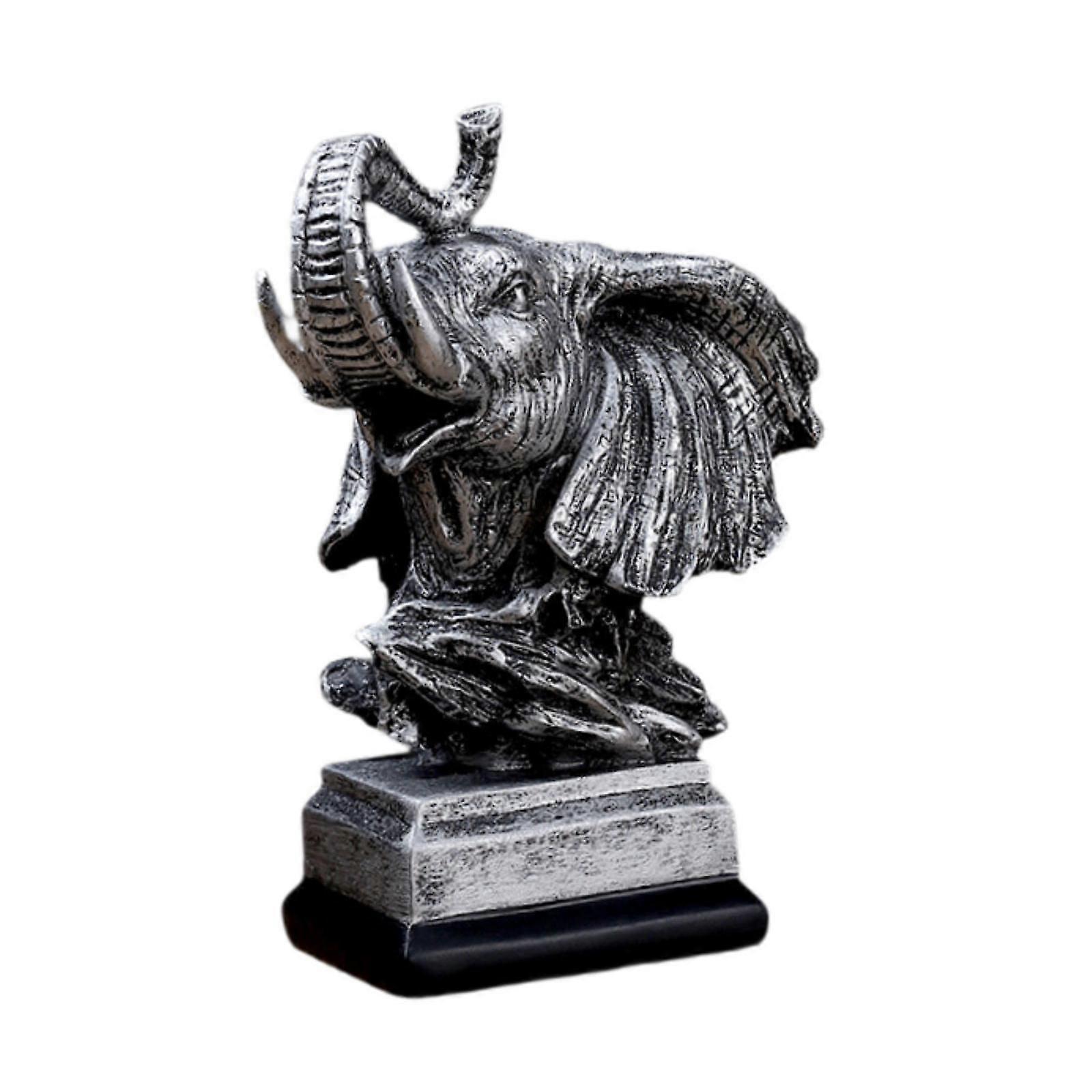 Animal Statue Collection Resin Figurine for TV Cabinet Bookshelf Dining Room Elephant