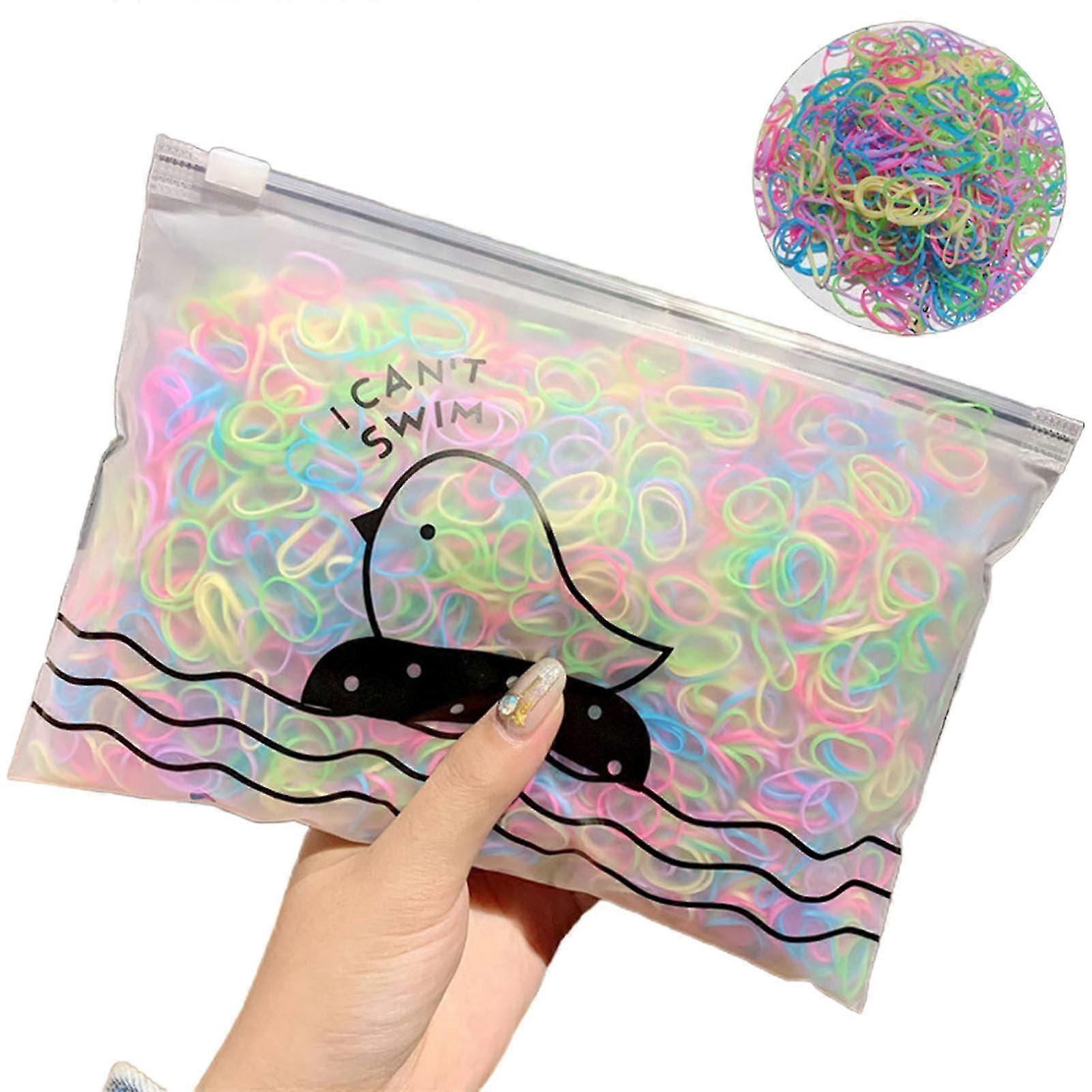 1000 Pçs / Pacote Menina Colorido Moda Descartável Elástico Elástico Faixa de Cabelo-BOM