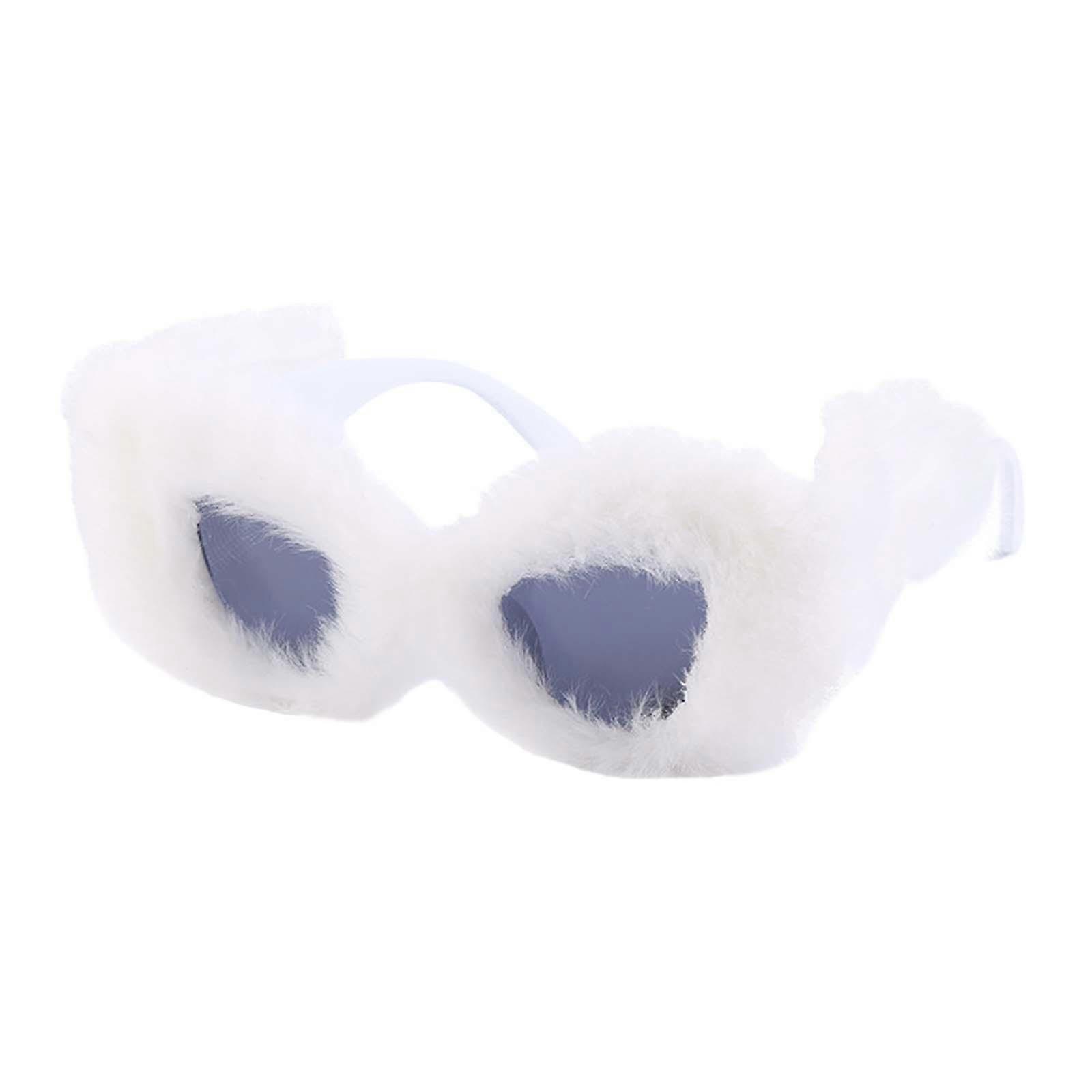 Plush Fuzzy Cat Eye Sunglasses Eyeglasses Creative Lightweight Soft Comfortable